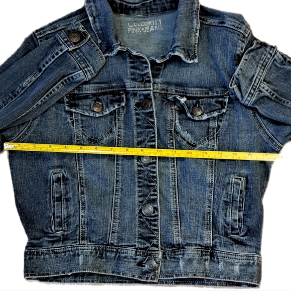 Celebrity Pink Jeans Lightly Factory Distressed Denim Jean Jacket 2X Host Pick - Picture 8 of 16